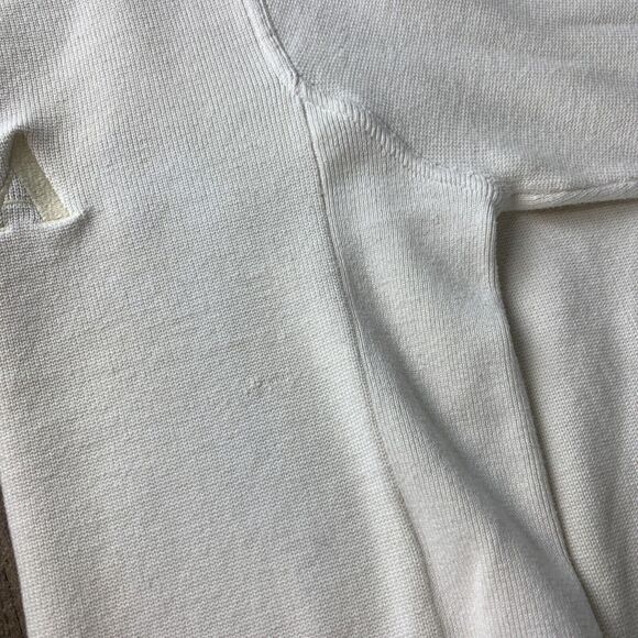 Nautica Mens Sweater Size XXL Ivory Heavyweight Spellout Embroidered Banded Hem - Picture 12 of 12